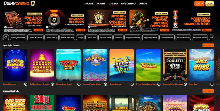 Inside look at QuinnBet— a trusted name among top online casinos in UK.